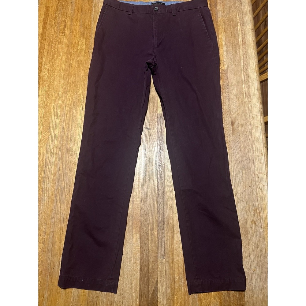 Banana Republic Men's Flat Front Pant Slim Fit Stretch Fabric Wicking Red 33x34